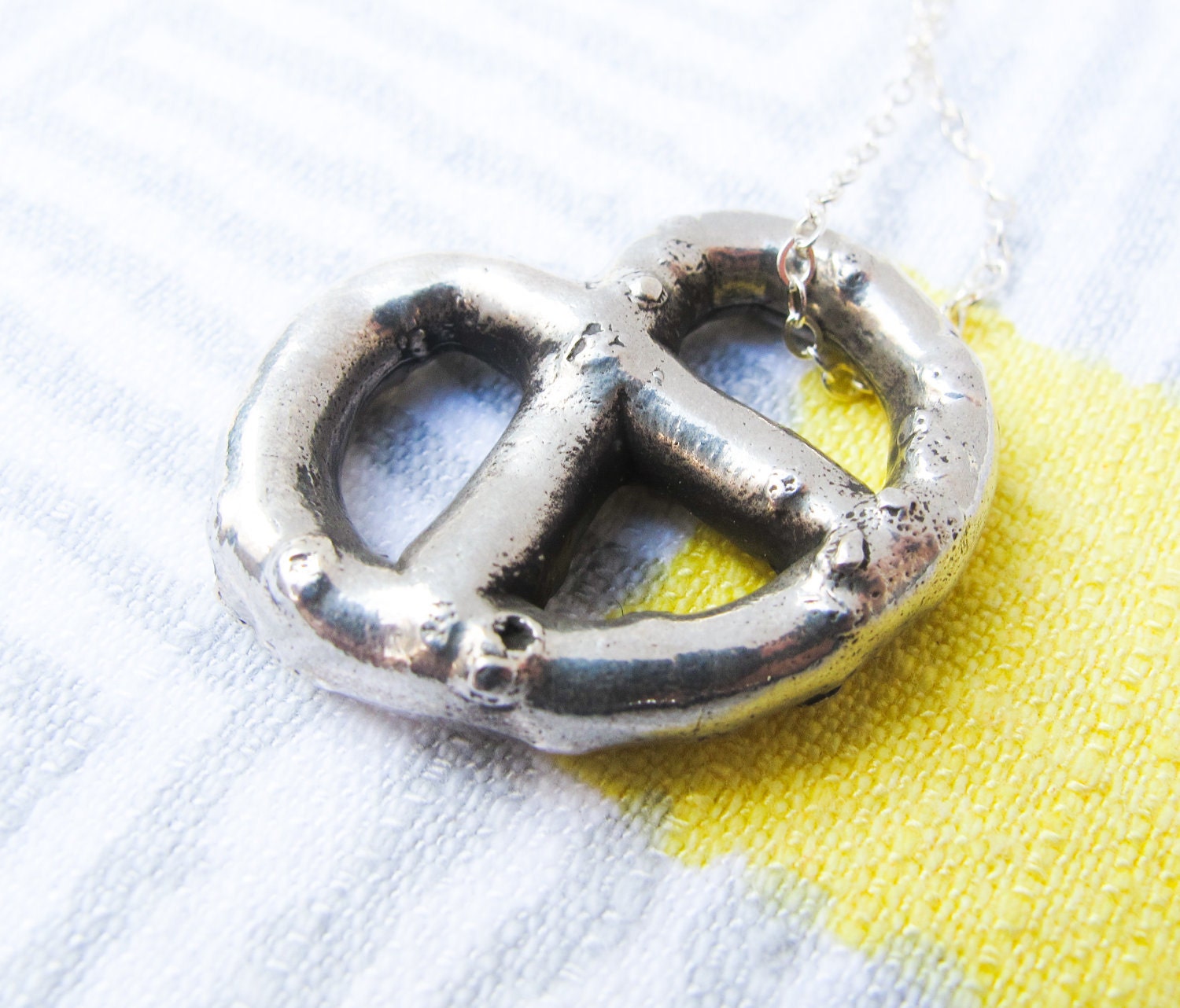 Solid Silver Pretzel Necklace