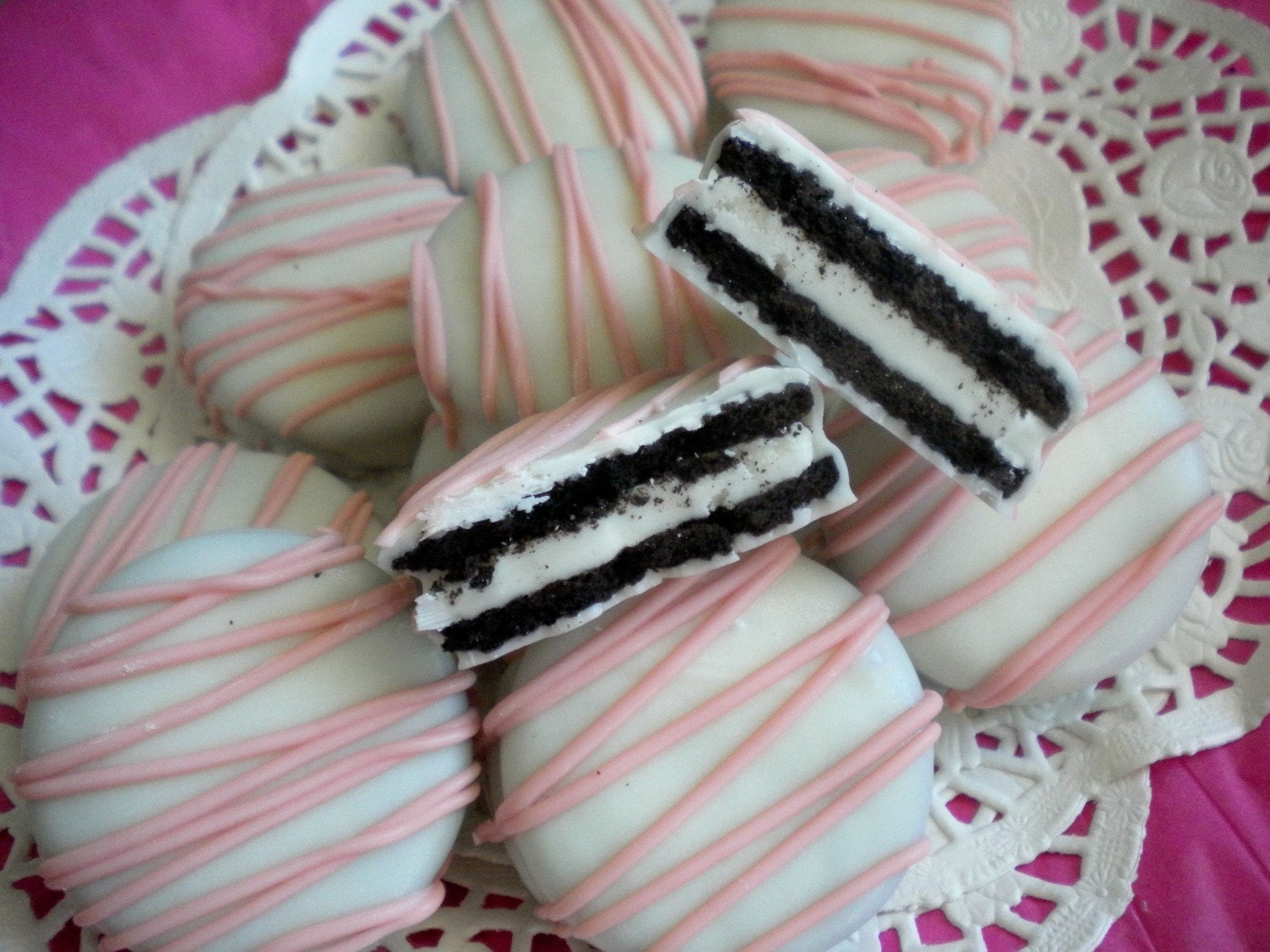 Pink Chocolate Covered Oreos Cookies Pink Baby Shower Favors Birthday Party Favors It's A Girl Baptism Christening