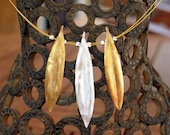 Olive-tree leaf gold plated necklace