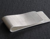 Sterling Silver Money Clip Recycled Metal Brushed Modern Finish