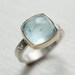 Aquamarine and White Sapphire Ring in Recycled 14k Gold and Sterling Silver