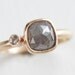 Silver Rose Cut Diamond Ring in 14k gold with White Sapphire accent