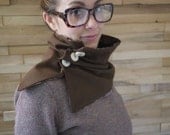 Button Up Neck Warmer Brown