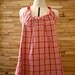30 Dollar SALE Pretty Pleats Vintage Halter Dress/Tunic Red Plaid