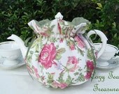 Tea Cozy for 6-8 Cup Teapot FLORAL MOSAIC Reversible, Insulated Tea Cozy Cosy Also Available in 1-2 Cup and 2-4 Cup Sizes