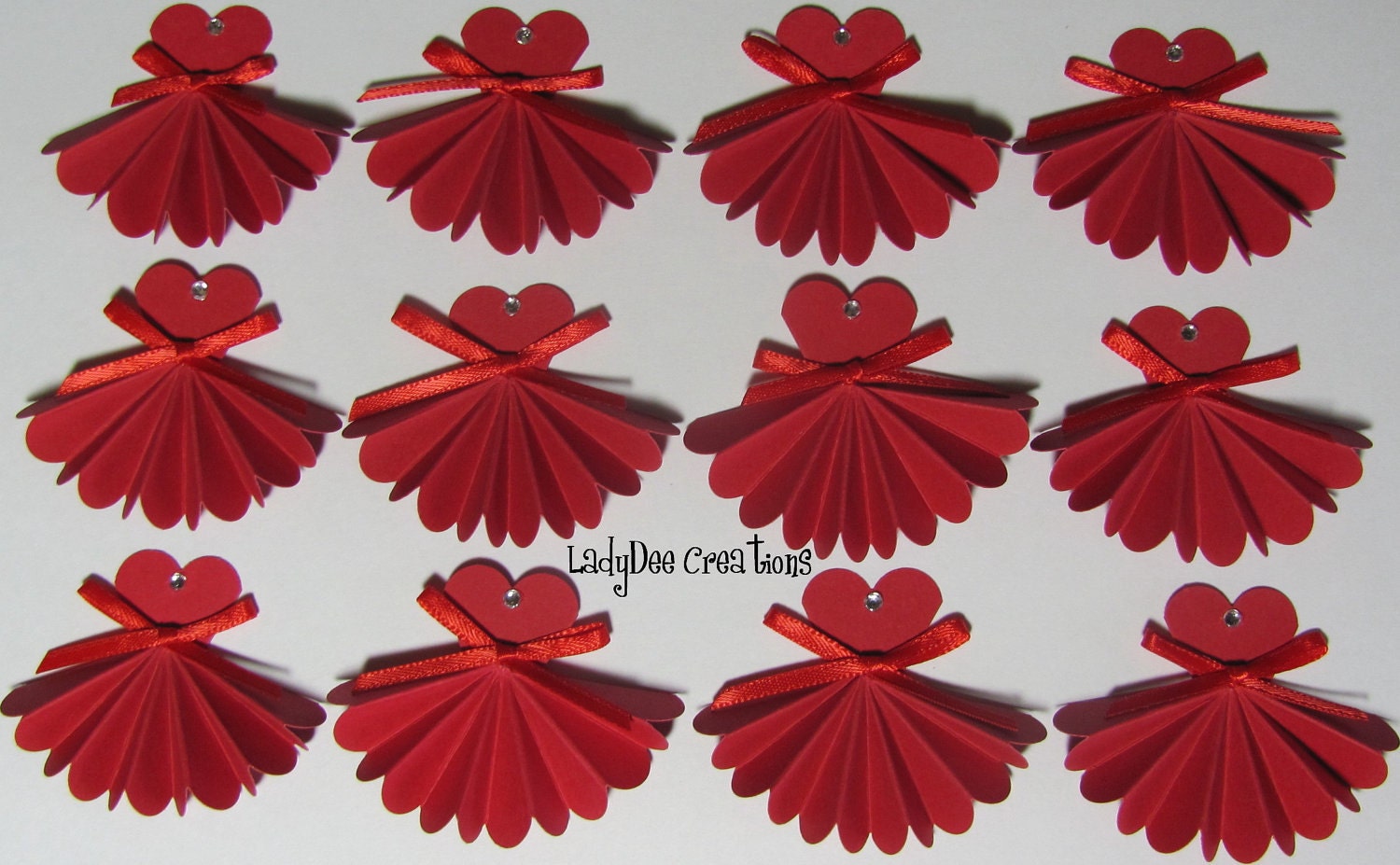 Little Red Dress Forms - Paper Dresses (Set of 12) - handmade for any occasion