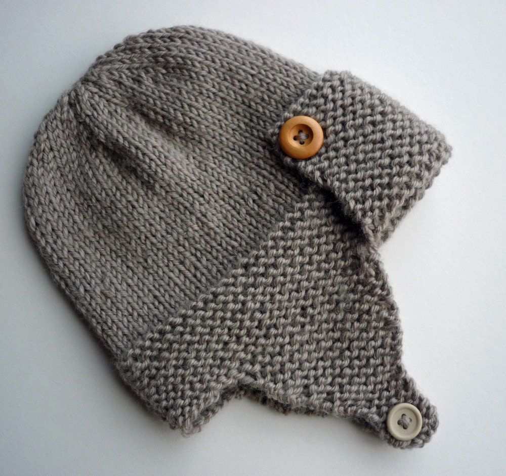 Aviator Hat Knitting Pattern Baby to Child sizes REGAN Instant Download