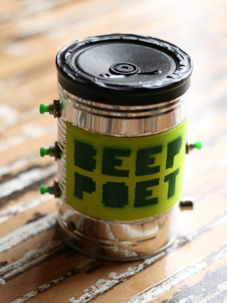Beep Poet - Mini Homemade Noise Maker in a Can