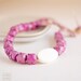 Necklace Fuchsia palm leaves beads - statement necklace - blush - dusty rose - flamingo pink