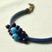Navy Blue Bracelet - Blue ribbon and blue glass beads - Blue Sapphire - friendship bracelet - blue jewelry - Mother's Day Gifts