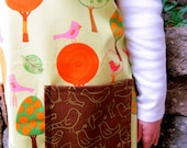 Lime Green and Brown Birds Child Apron