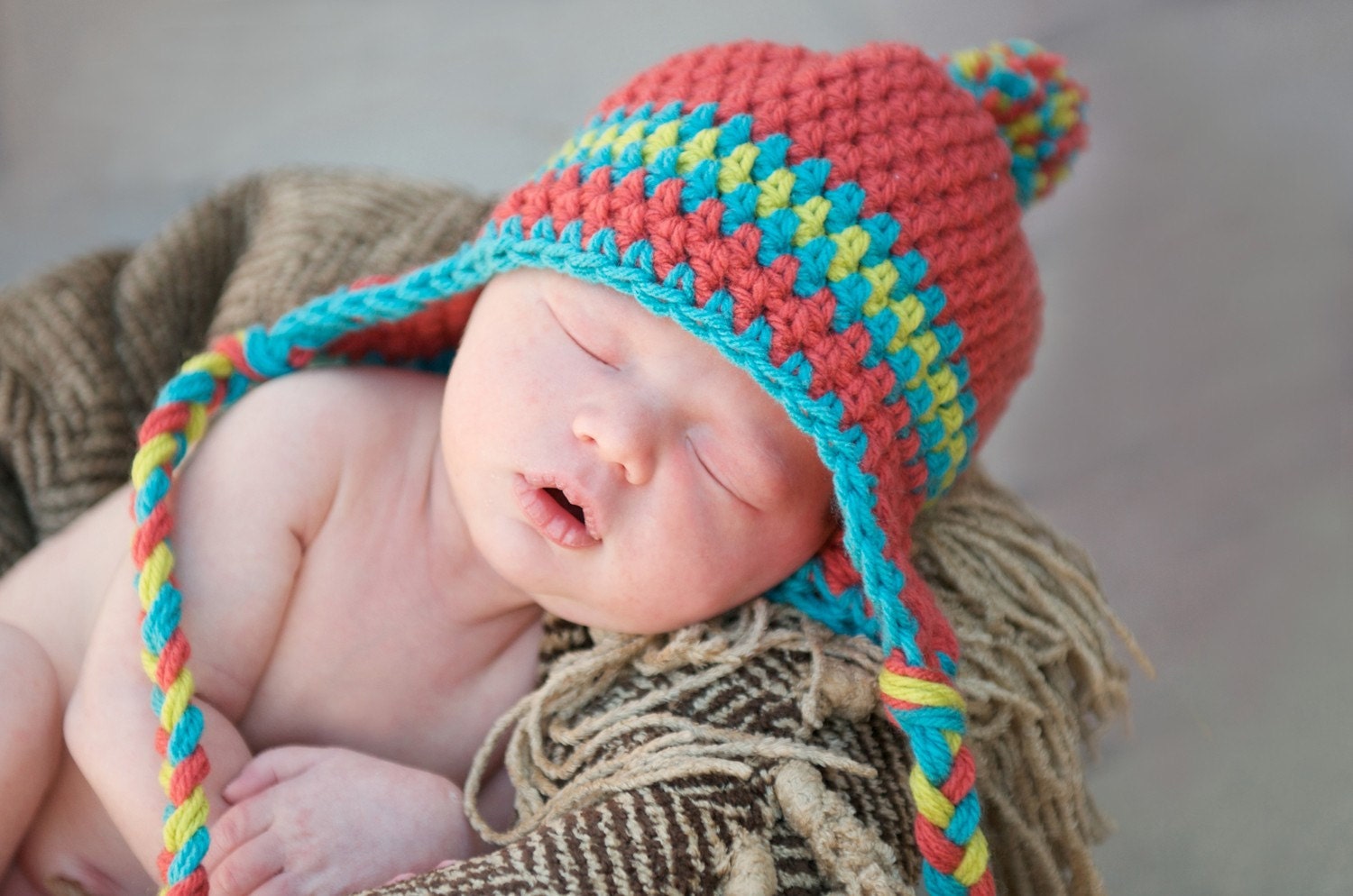 Newborn Ear Flap Hat - Perfect Photo Prop