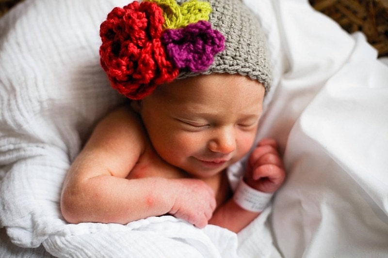 Newborn Floral Hat - Perfect Photo Prop
