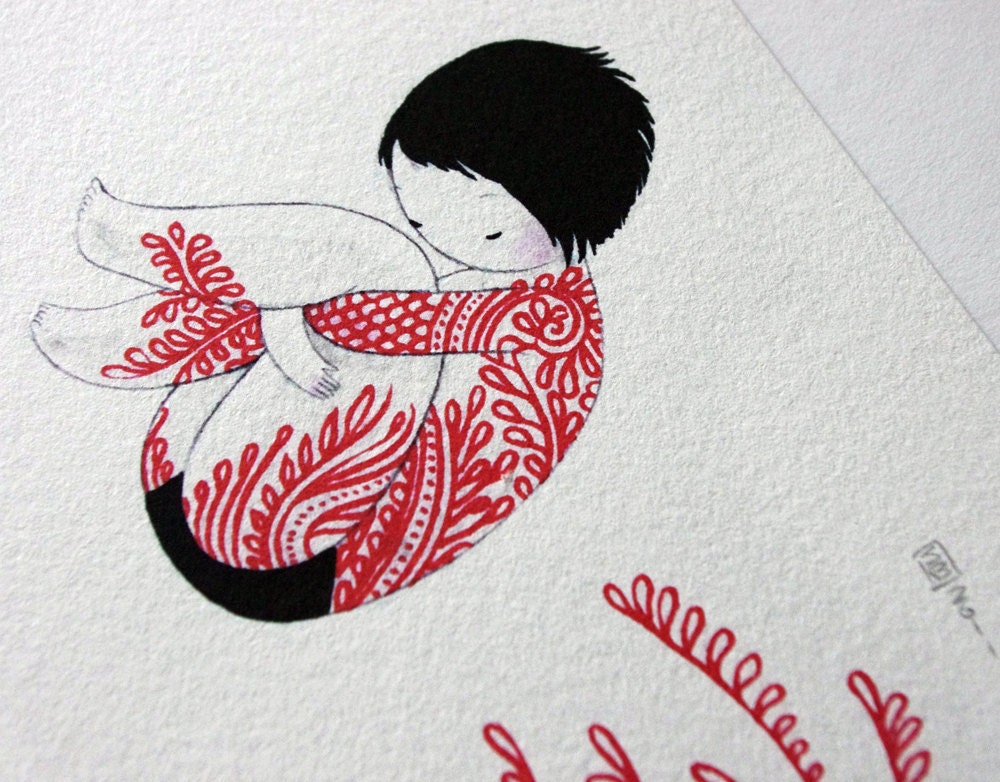 Curl 5x7 color print