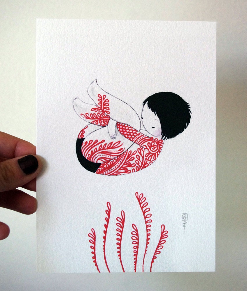Curl 5x7 color print