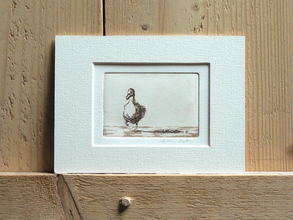 original etching with aquatint 'ducky duck'