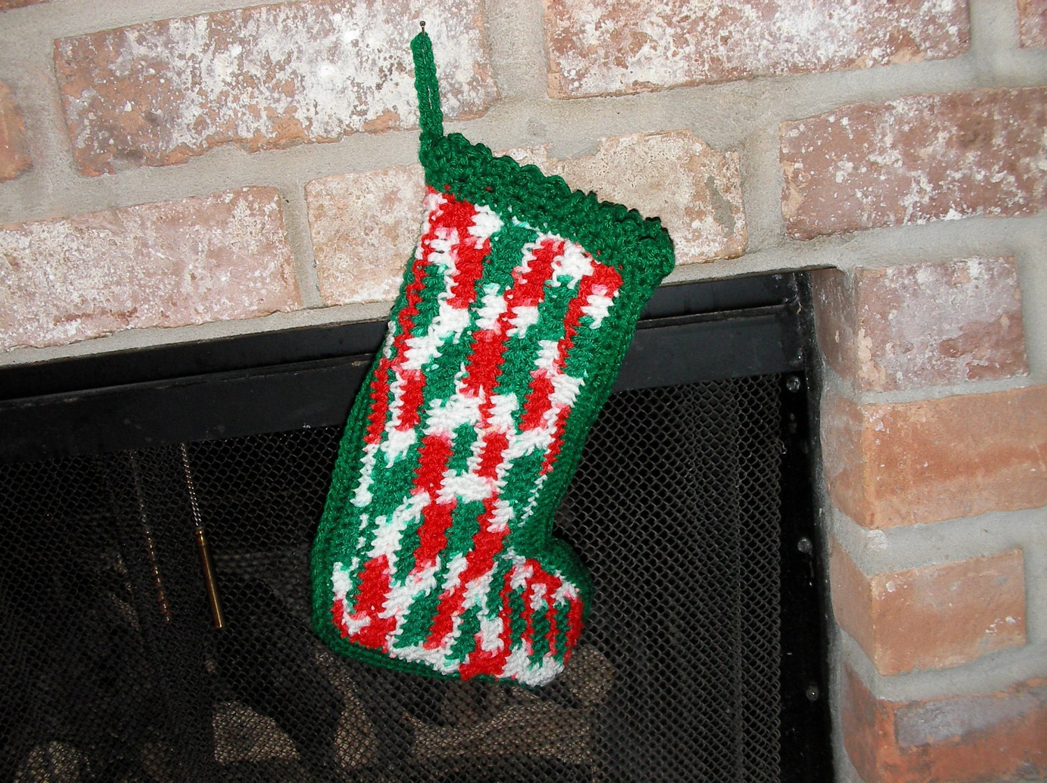 Christmas Colors Bright Crochet Stocking