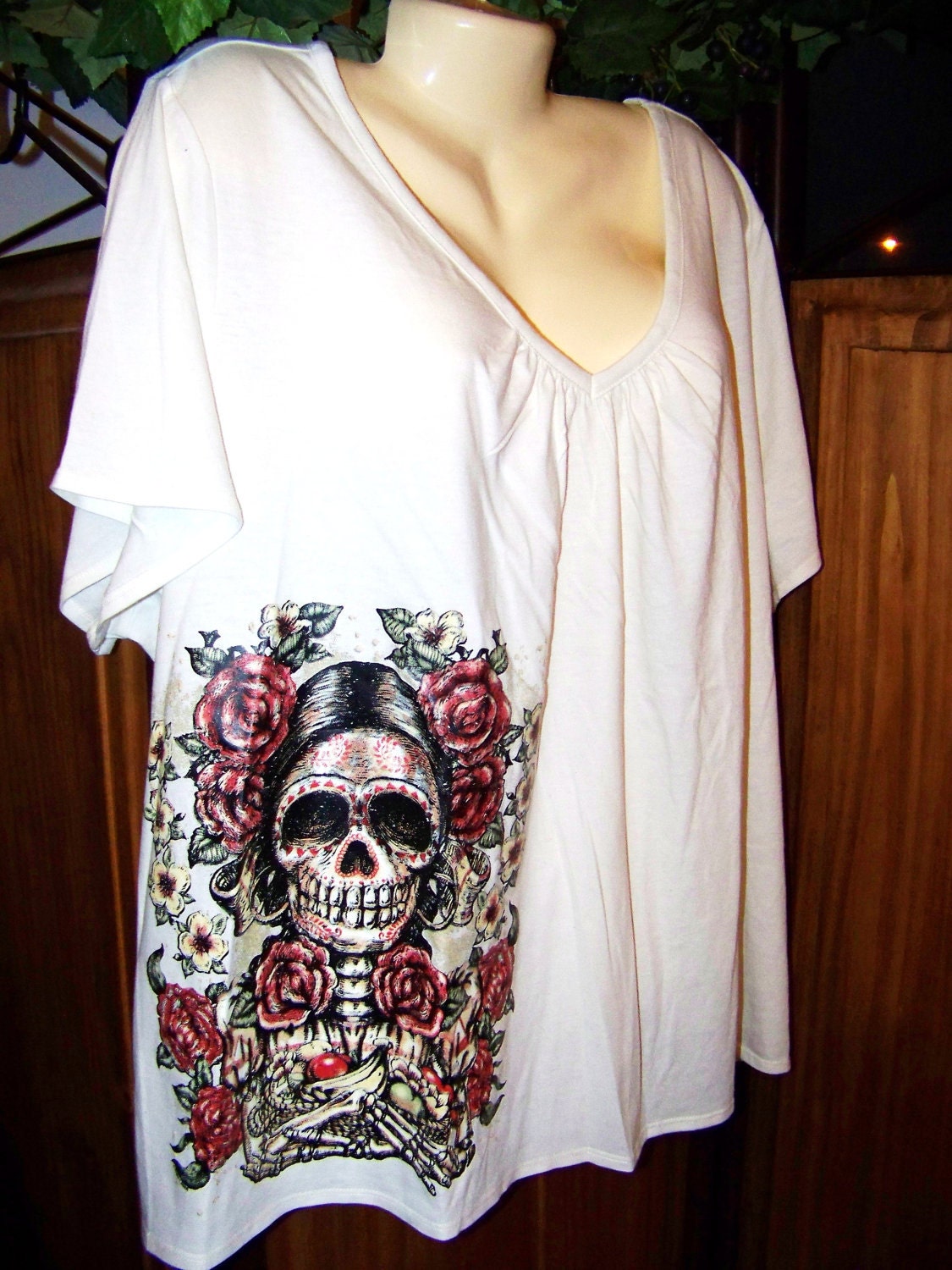 Plus size Black 3x Cream Day of the Dead