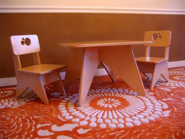 Modern Children's Table and Chair Set - Toddler Size