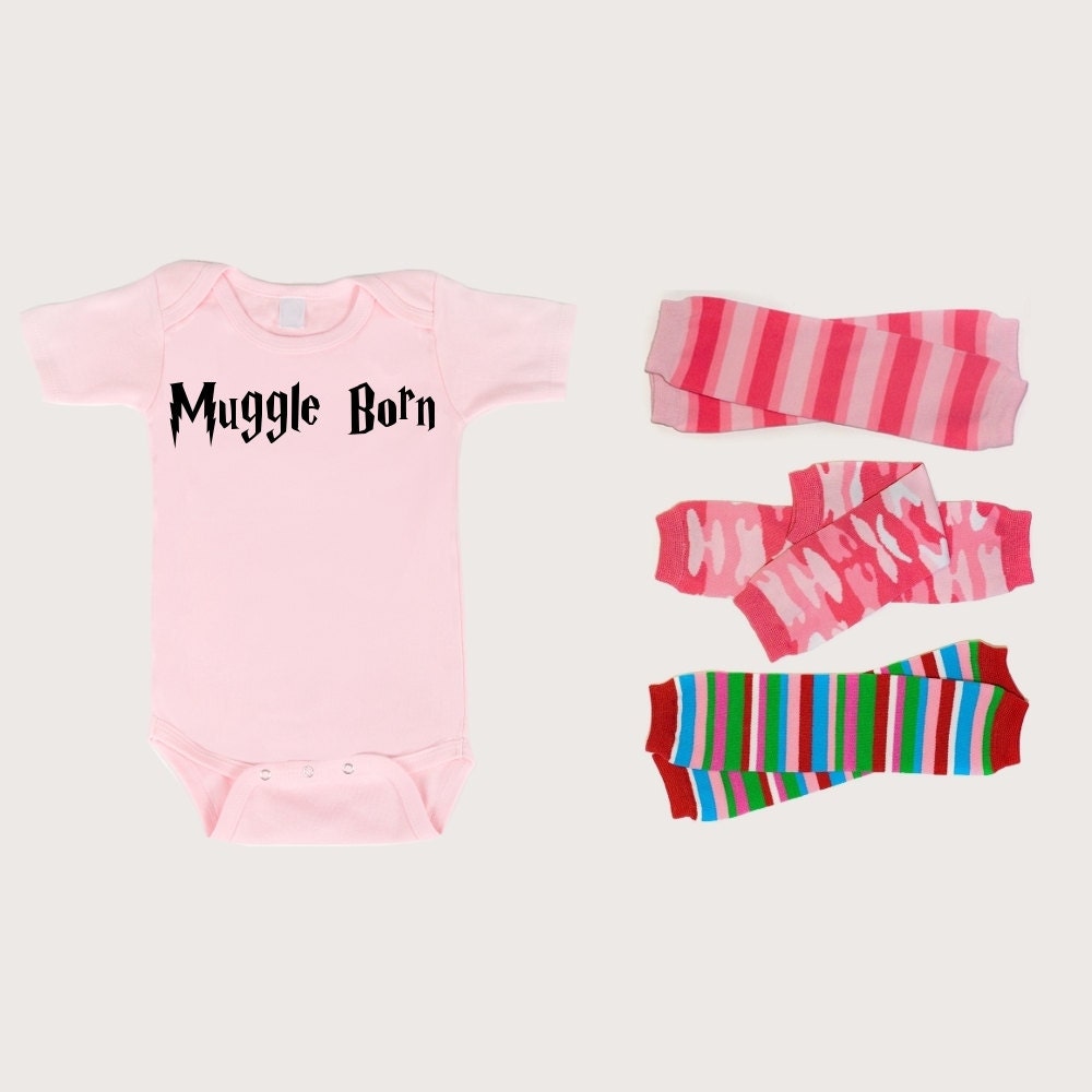Muggle Born onesie and leg warmer set harry potter baby