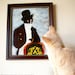 Tuxedo Cat Art, Mr Darcy Cat Gentleman Wearing Coat and Top Hat 8x10 Art Print