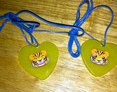 1970s Heart Shape Wild Animal Gum Machine NecklaceTIGER