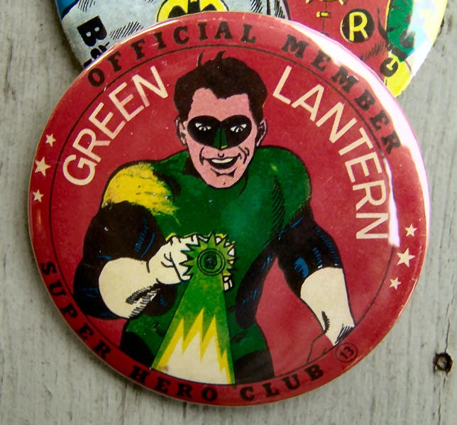 1966 Green Lantern OFFICIAL CLUB MEMBER Button 3 inches