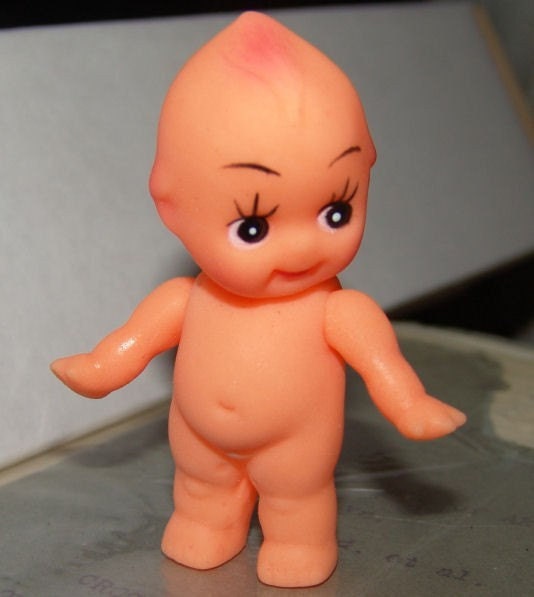 1960s Small Rubber KEWPIE Doll from Original Case