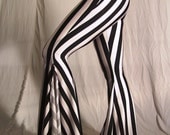 Flare tribal pants - black and white stripes - YOUR SIZE