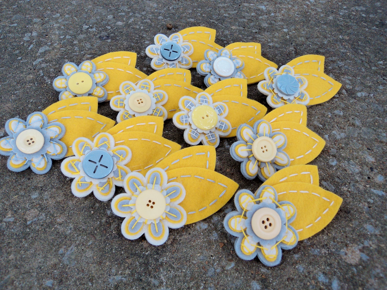 Custom Color Groom's Felt and Button Boutonniere