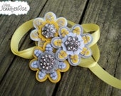 Custom Felt and Button Flower Wrist Corsage.