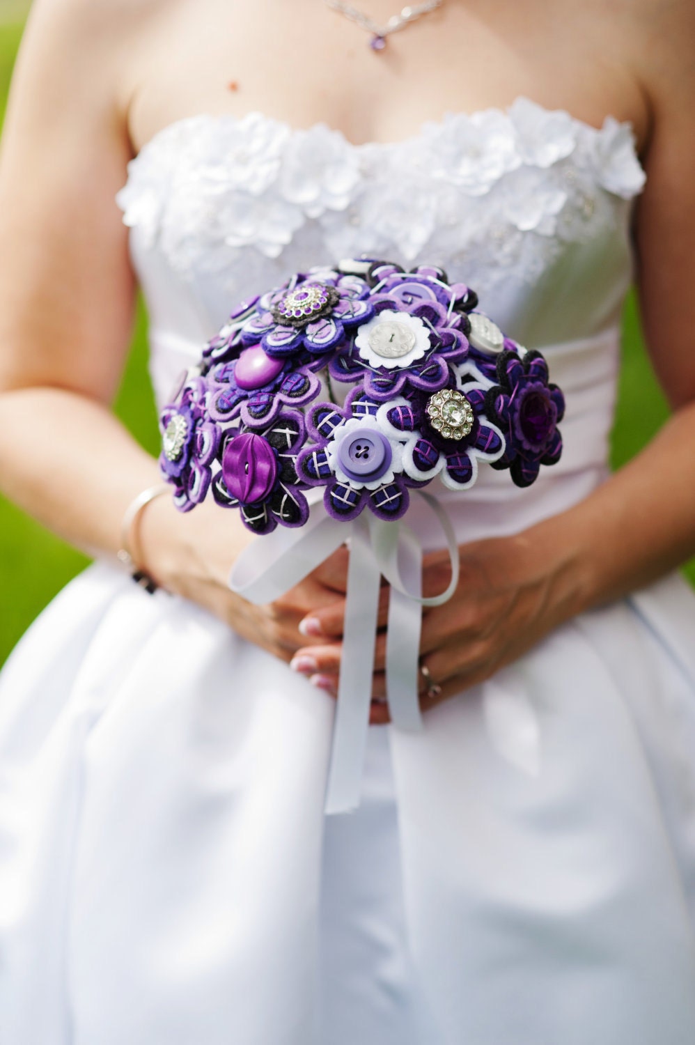 Custom Color Bridal Button Bouquet