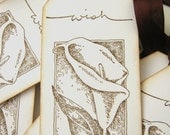 Calla Lilly Wedding Wish Tree Gift Tags, brown