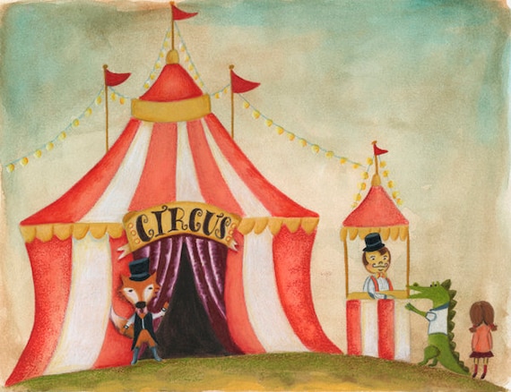 The circus is in Town 8 x 10 print - 18 US Dollars