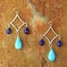 Sleeping Beauty Turquoise Lapis Lazuli Chandelier Earrings
