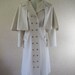Vintage 1960's White Spy Girl Trench Coat Removable Cape