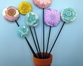 SALE - - - Vintage fabric flower bouquet