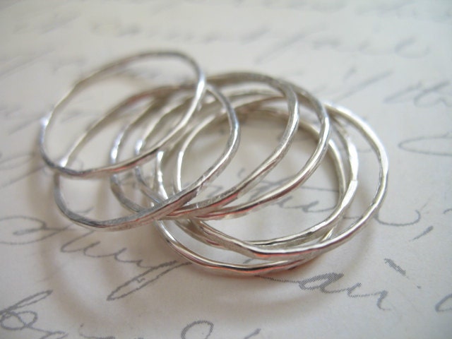 Silver Stack Ring Stacking Rings Eternity Rings Midi Ring Knuckle Ring ...