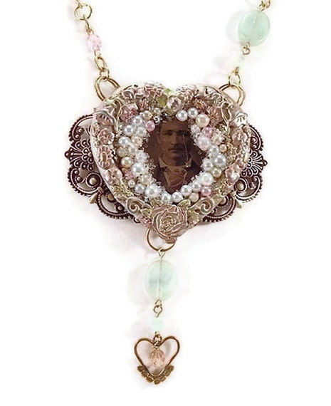 SALE - Steampunk necklace - Altered art assemblage statement piece -  InVintageHeaven