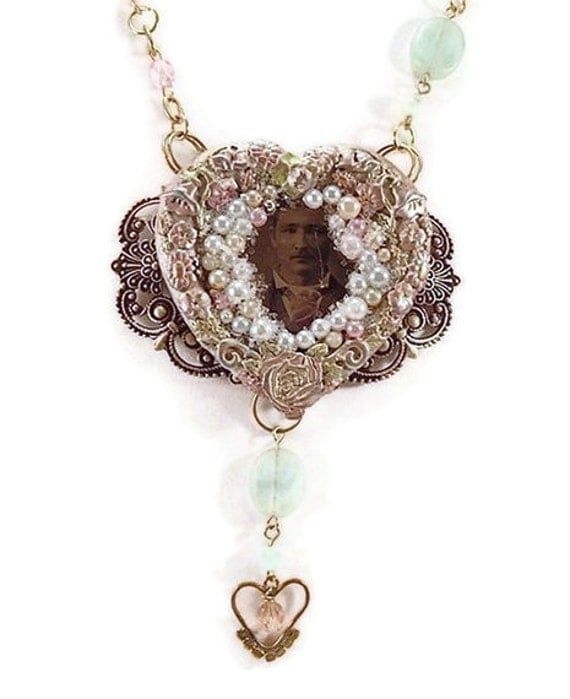 SALE - Steampunk necklace - Altered art assemblage statement piece -  InVintageHeaven