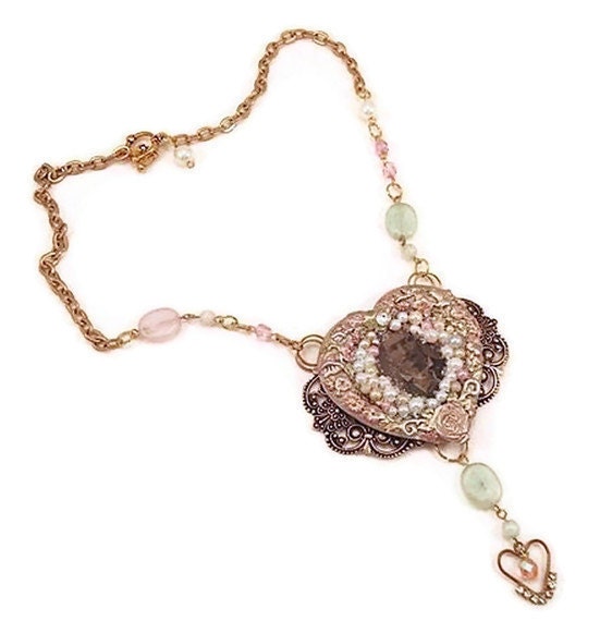 SALE - Steampunk necklace - Altered art assemblage statement piece -  InVintageHeaven