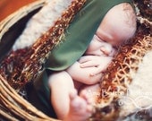 Pine Green Wee Womb Cocoon Photo Prop Egg, Wrap Used In Professional Photography of Newborn, Infant Portrait Sessions