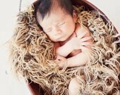 Dreadlock Brown Fake Faux FUR Baby Photo Prop- Newborn Props, Baby Portraits, Props for Babies,  20" x 30"