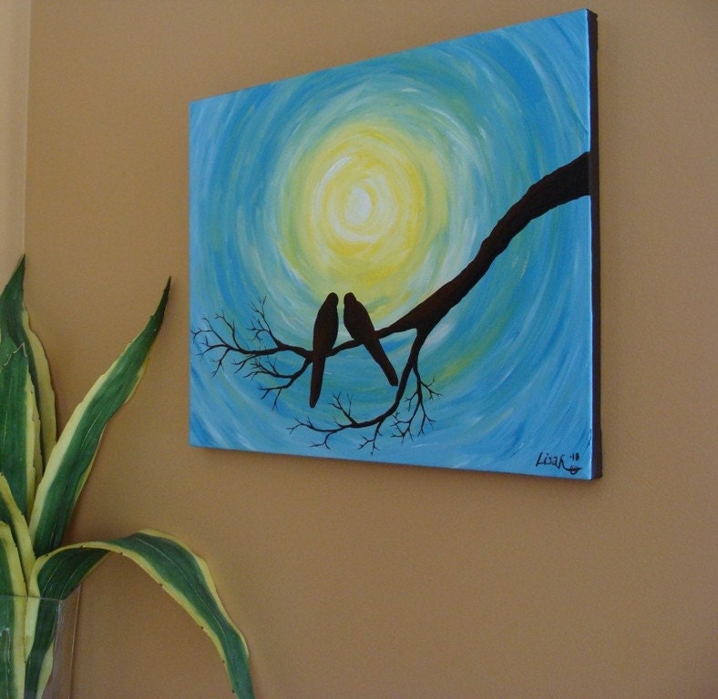 Love Birds in the Sun - Original Acrylic Painting