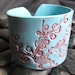 Cherry Blossom Cuff Bracelet Turquoise Aqua Blue, Handmade cuff by theshagbag on Etsy