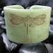 Huge Weekend SALE Cuff Bracelet, Antiqued Jade Green Dragonfly, Handmade Cuffs by theshagbag on Etsy