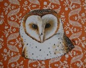 Barn Owl Print from an Original Painting on a Vintage Book Cover