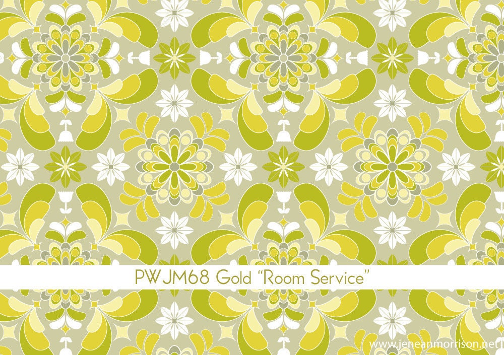 Grand Hotel Room Service in Gold by Jenean Morrison for Free Spirit - 1 Yard