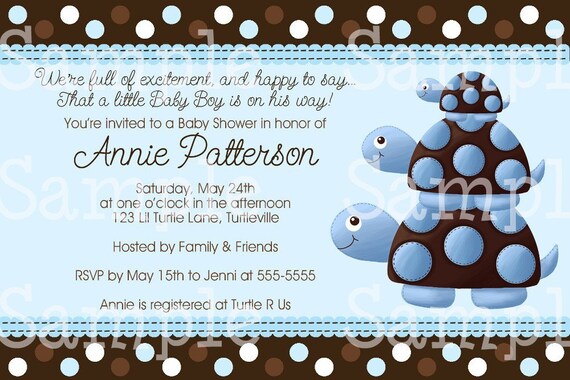 Print Your Own Mod Turtle Baby Boy Shower by ToadAndLily on Etsy