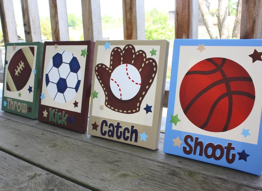 All Star Sports Football Soccer Basecall Boys Photo PICTURE FRAME for Kids Bedroom Baby Nursery